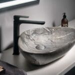 Sapho grijs marmer 58x39 driehoekig