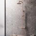 Saniclear round opbouw regendouche 30cm hoofddouche en staafhanddouche Koper