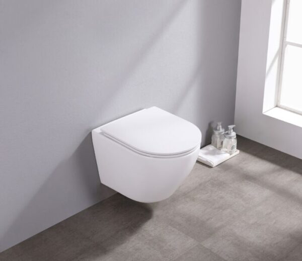 Saniclear Itsie hangtoiletpot mat wit
