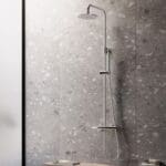 Round opbouw regendouche 30cm hoofddouche en staafhanddouche Chroom