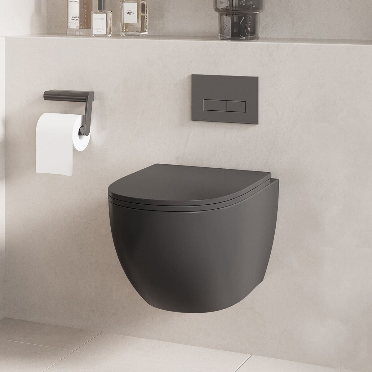 Saniclear Itsi hangtoiletpot mat Antraciet