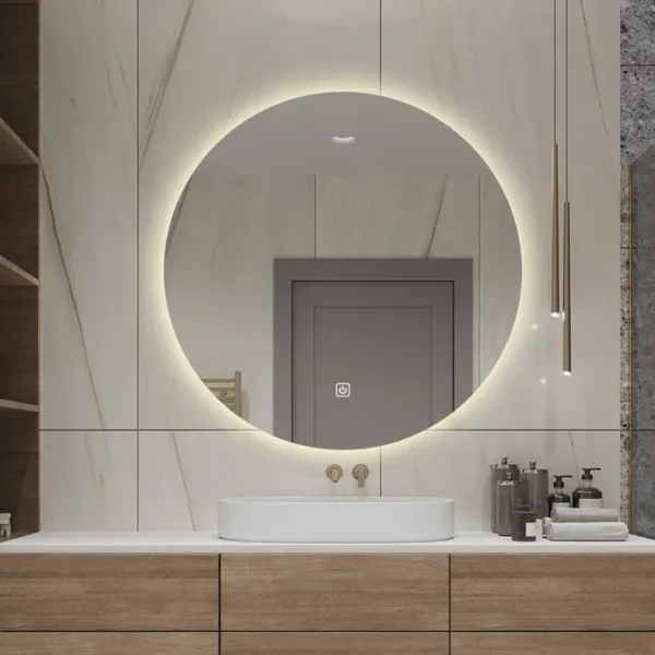 Ronde badkamer spiegel met led verlichting 120cm