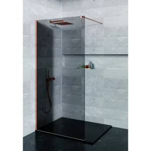Douchewand geborsteld koper rookglas