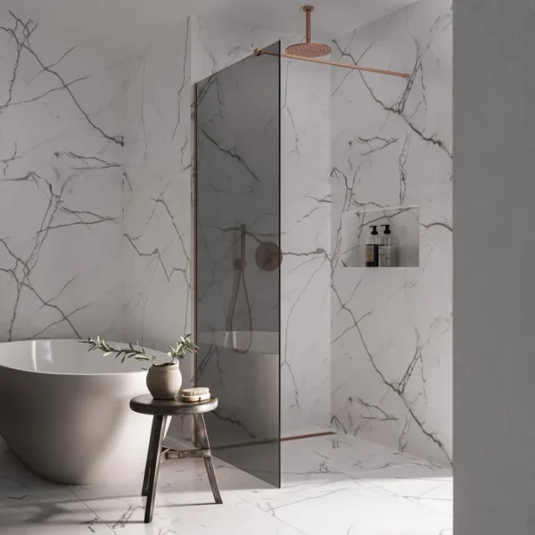 Douchewand geborsteld koper rookglas - Afbeelding 3