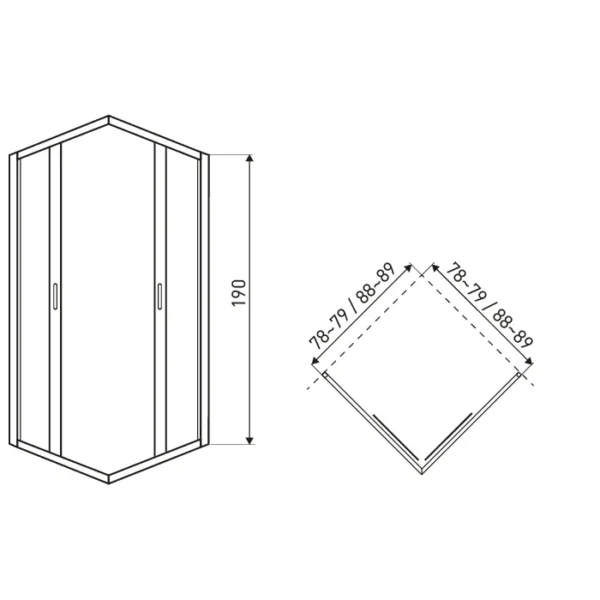 Douche cabine 90x90 Rookglas - Afbeelding 3