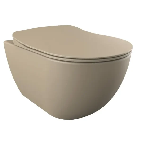 Alpha Rimless randloos wandcloset mat cappuccino met sproeier