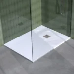 Douchebak 100x120 mat wit mineraalmarmer
