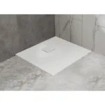 Douchebak 90x90 mat wit steen look