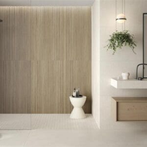Wandtegel Teak 60x120 met Ribbelstructuur