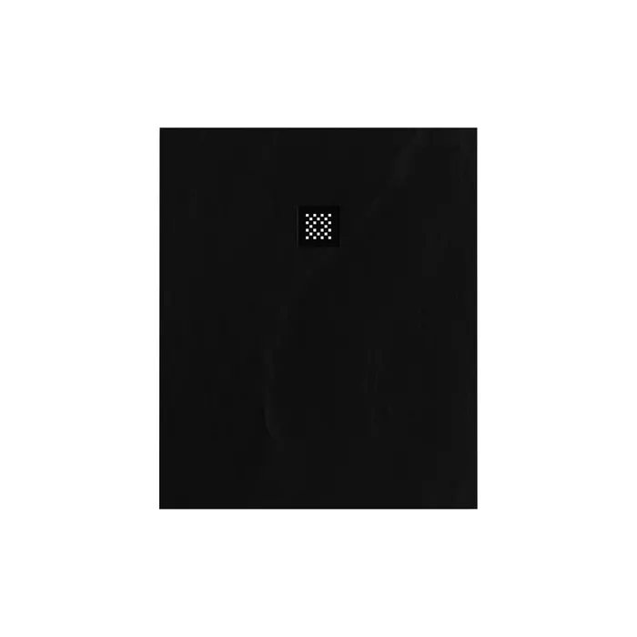 Douchebak 100x120 mat zwart mineraalmarmer - Afbeelding 2
