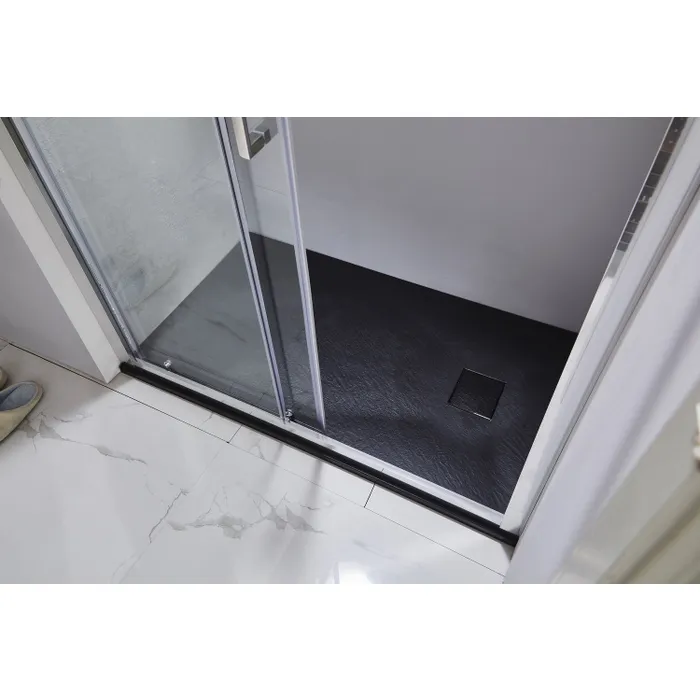 Douchebak 120x90 mat zwart steenlook - Afbeelding 2